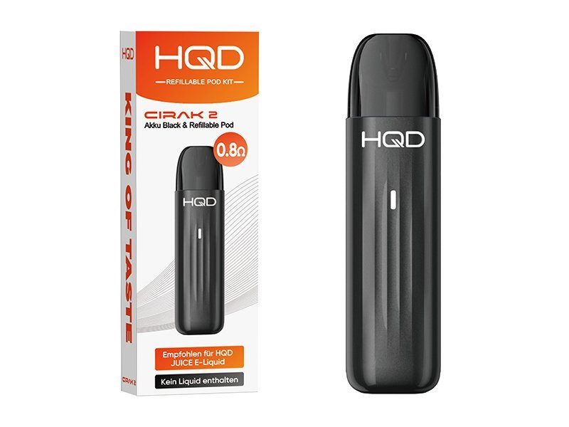 HQD Cirak 2 Pro Pod Kit – 0.8Ω Refillable Vape with Sleek Black Battery