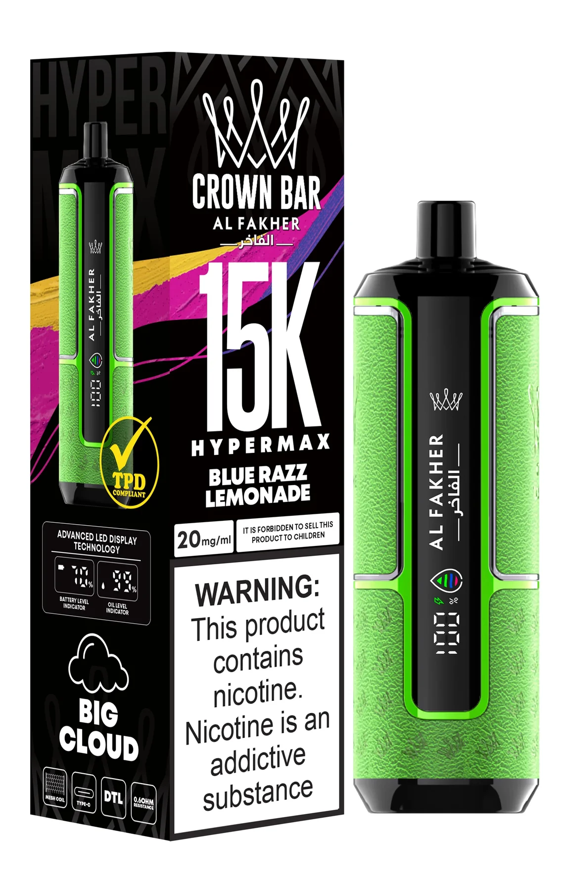 Al Fakher Crown Bar 15K Hypermax Disposable Vape - Image 5
